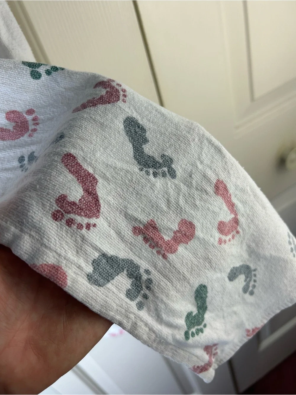 Standard Textile Footprints Hospital Baby Receiving Blanket Flannel Pink Blue